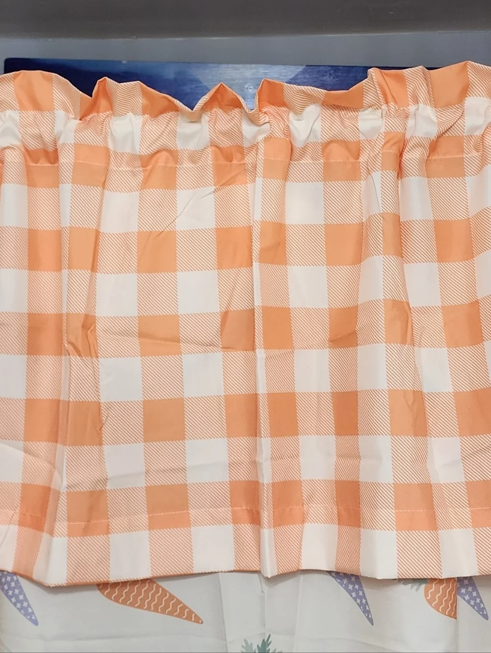 Springtime Bath Set. 6pc Carrot Pattern Shower Curtain Set - Cream/Orange/Purple